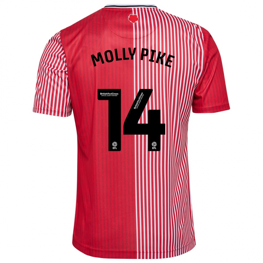 Mujer Camiseta Molly Pike #14 Rojo 1ª Equipación 2023/24 La Camisa Chile