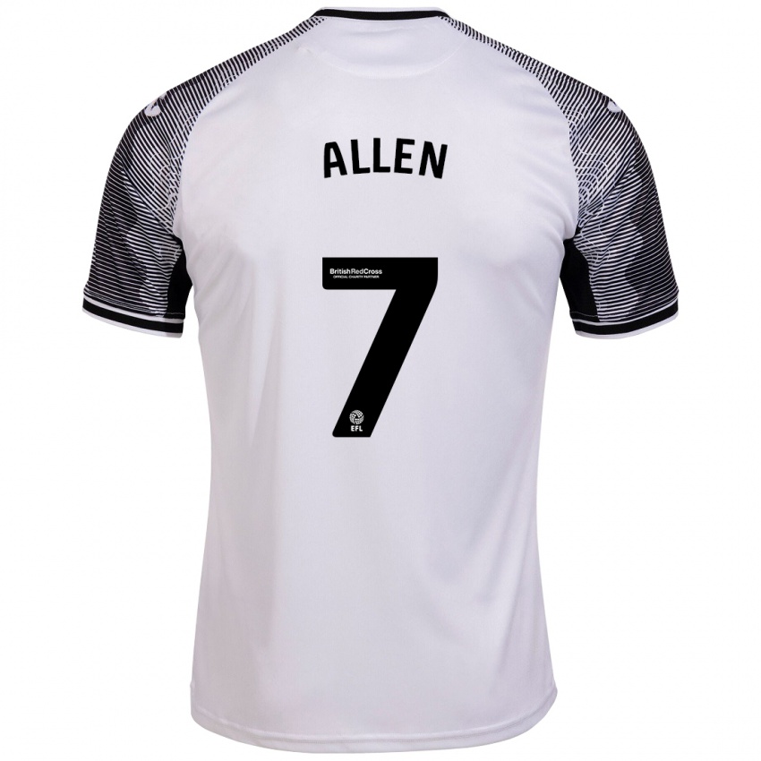 Mujer Camiseta Joe Allen #7 Blanco 1ª Equipación 2023/24 La Camisa Chile