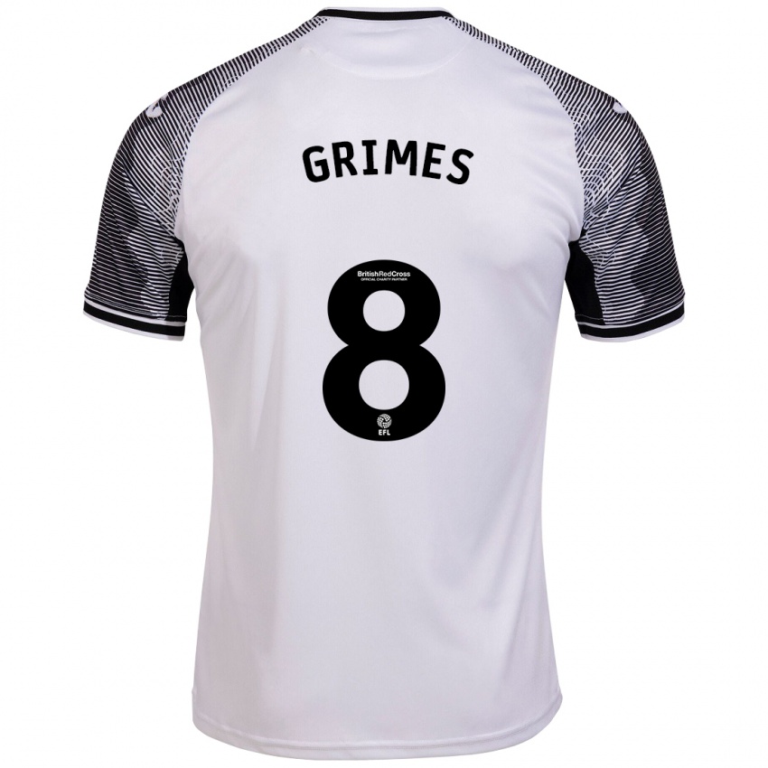 Mujer Camiseta Matt Grimes #8 Blanco 1ª Equipación 2023/24 La Camisa Chile