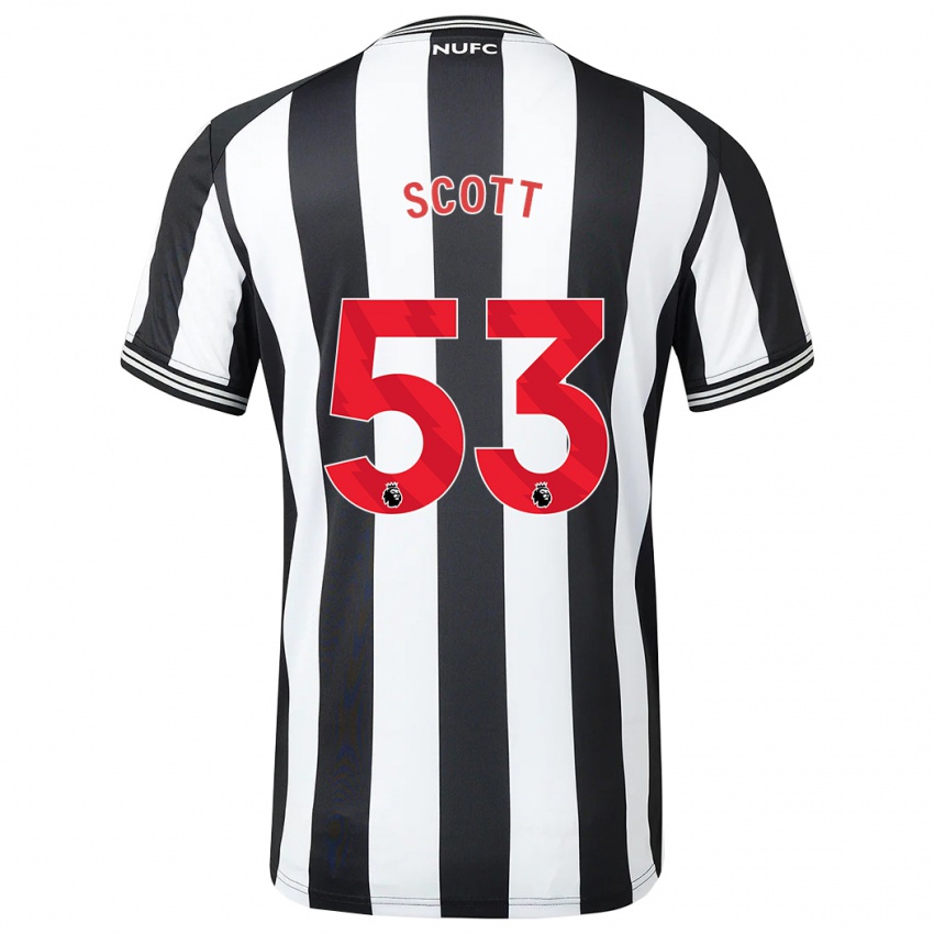 Mujer Camiseta Joshua Scott #53 Blanco Negro 1ª Equipación 2023/24 La Camisa Chile