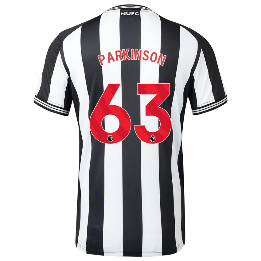 Mujer Camiseta Ben Parkinson #63 Blanco Negro 1ª Equipación 2023/24 La Camisa Chile