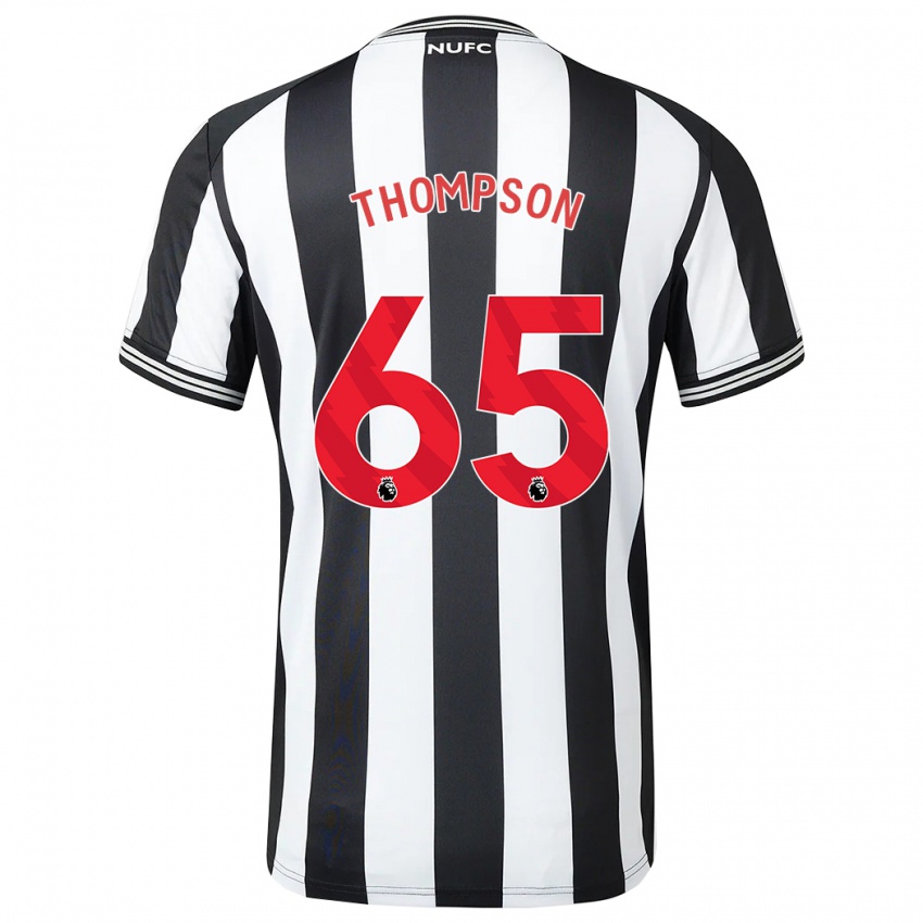 Mujer Camiseta Ciaran Thompson #65 Blanco Negro 1ª Equipación 2023/24 La Camisa Chile