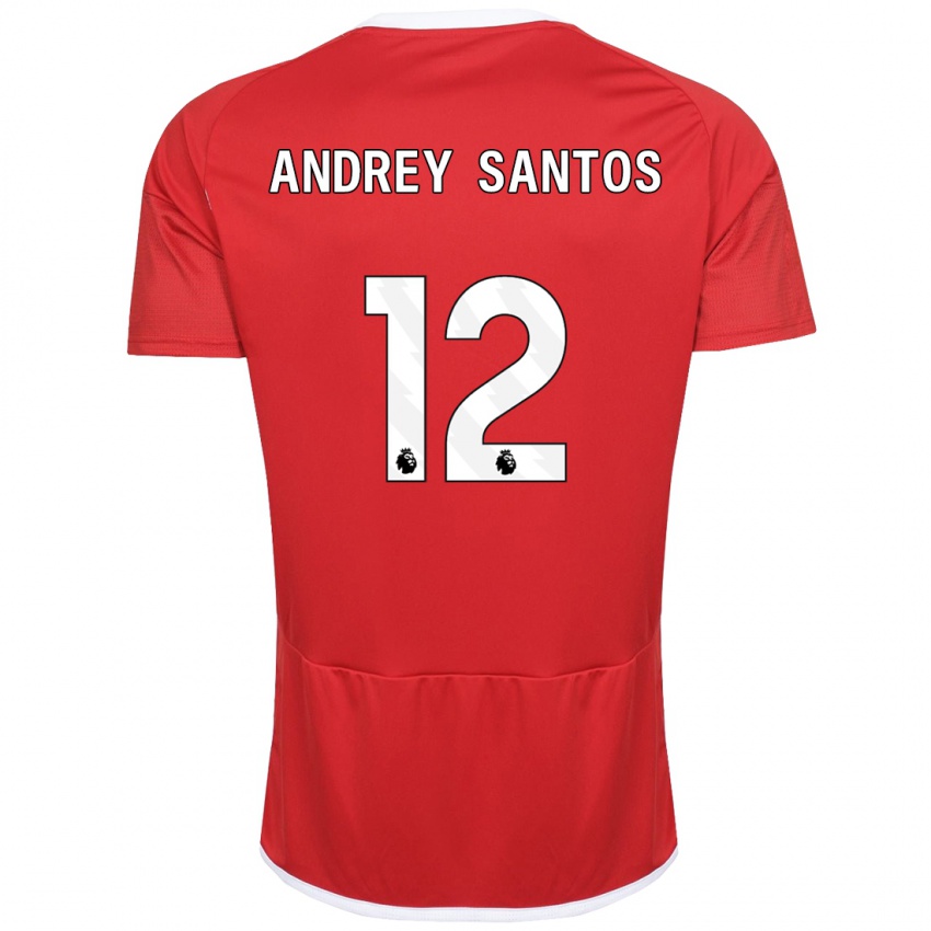 Mujer Camiseta Andrey Santos #12 Rojo 1ª Equipación 2023/24 La Camisa Chile