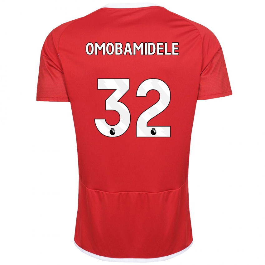 Mujer Camiseta Andrew Omobamidele #32 Rojo 1ª Equipación 2023/24 La Camisa Chile