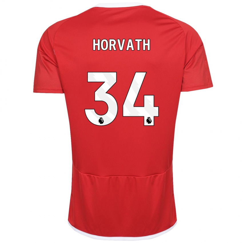 Mujer Camiseta Ethan Horvath #34 Rojo 1ª Equipación 2023/24 La Camisa Chile