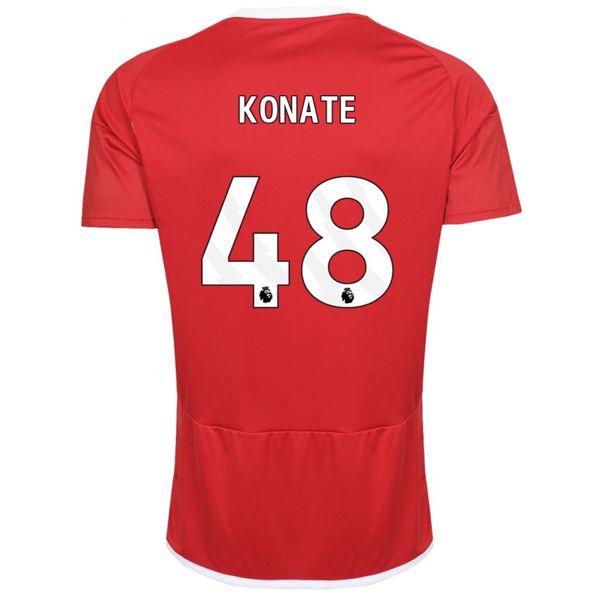 Mujer Camiseta Ateef Konaté #48 Rojo 1ª Equipación 2023/24 La Camisa Chile