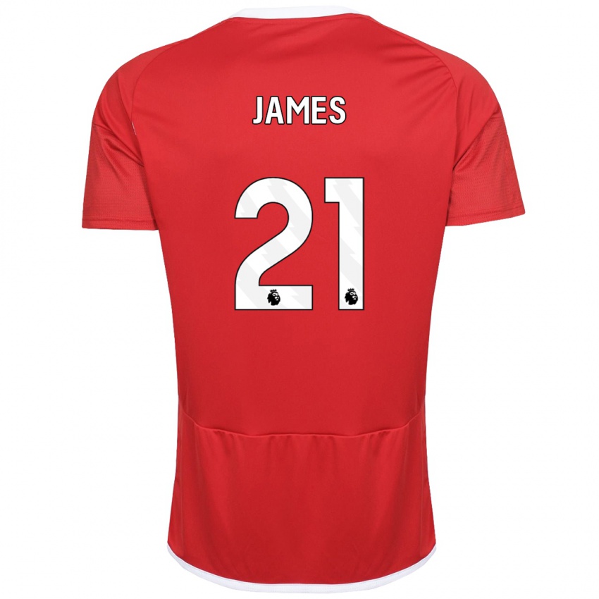 Mujer Camiseta Hayley James #21 Rojo 1ª Equipación 2023/24 La Camisa Chile