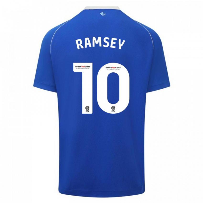 Mujer Camiseta Aaron Ramsey #10 Azul 1ª Equipación 2023/24 La Camisa Chile