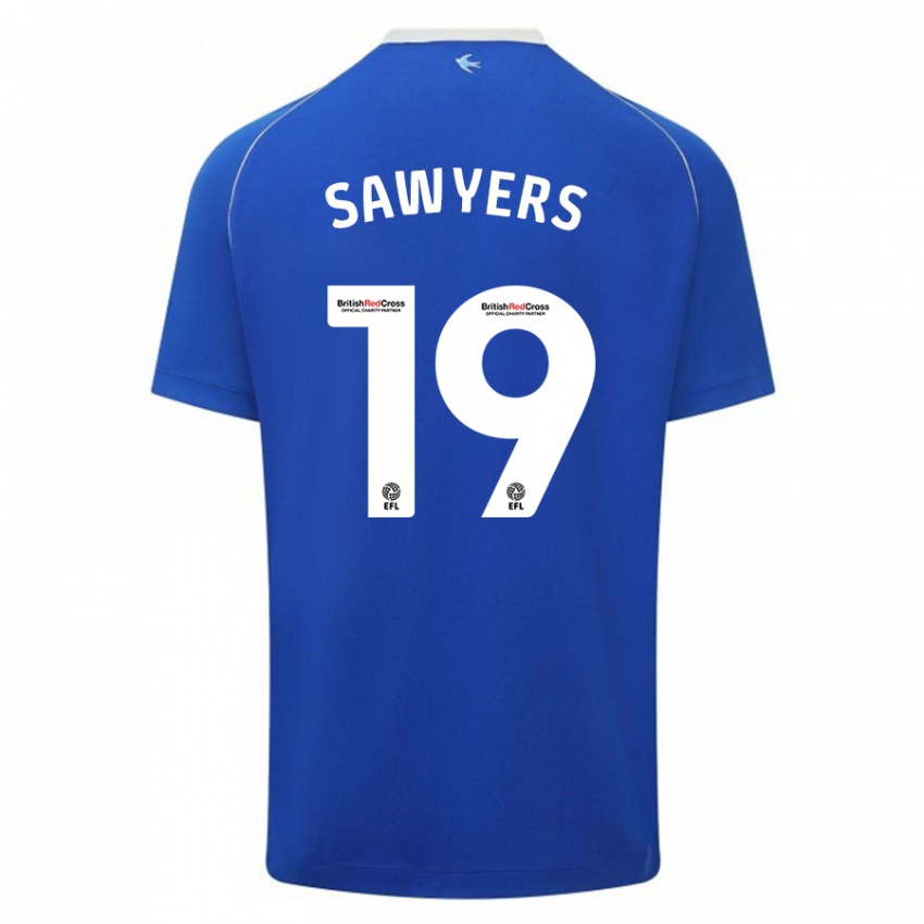 Mujer Camiseta Romaine Sawyers #19 Azul 1ª Equipación 2023/24 La Camisa Chile