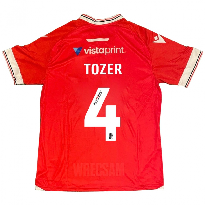 Mujer Camiseta Ben Tozer #4 Rojo 1ª Equipación 2023/24 La Camisa Chile