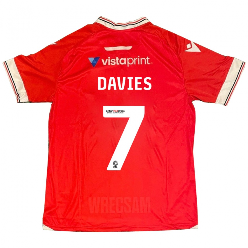 Mujer Camiseta Jordan Davies #7 Rojo 1ª Equipación 2023/24 La Camisa Chile