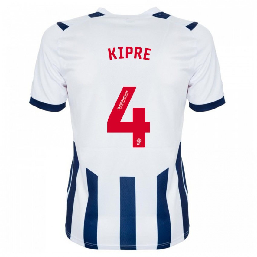 Mujer Camiseta Cédric Kipré #4 Blanco 1ª Equipación 2023/24 La Camisa Chile