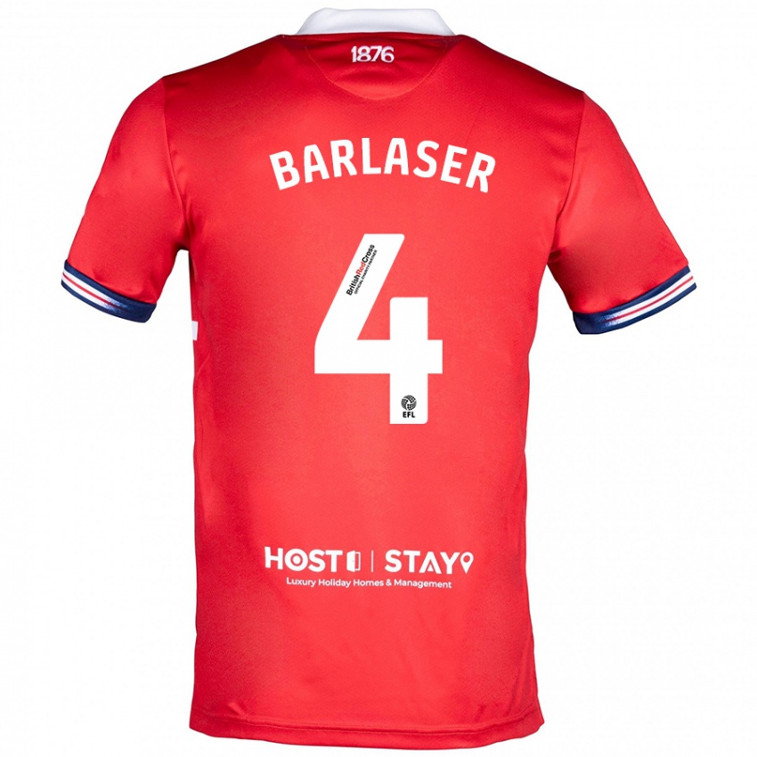 Mujer Camiseta Dan Barlaser #4 Rojo 1ª Equipación 2023/24 La Camisa Chile