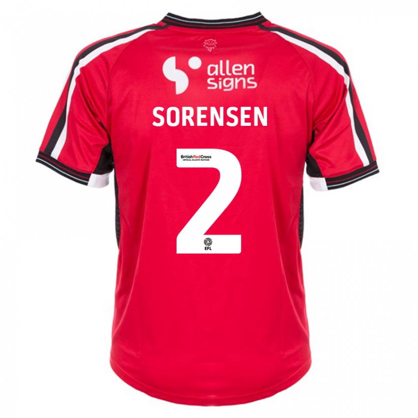 Mujer Camiseta Lasse Sörensen #2 Rojo 1ª Equipación 2023/24 La Camisa Chile