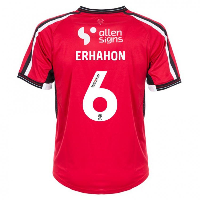 Mujer Camiseta Ethan Erhahon #6 Rojo 1ª Equipación 2023/24 La Camisa Chile