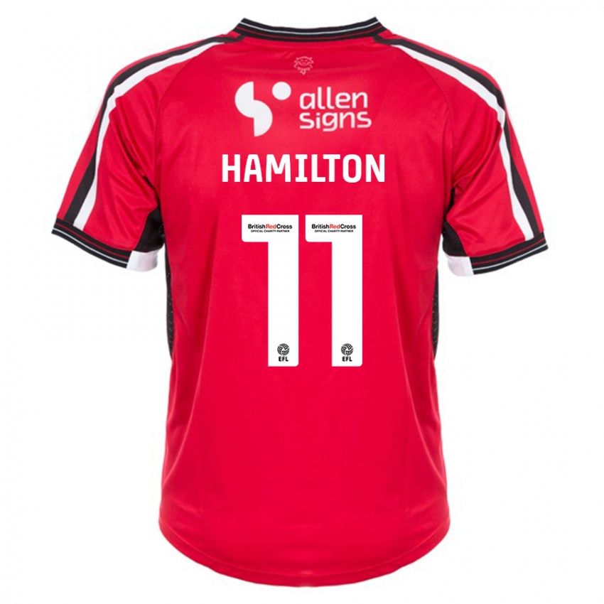 Mujer Camiseta Ethan Hamilton #11 Rojo 1ª Equipación 2023/24 La Camisa Chile