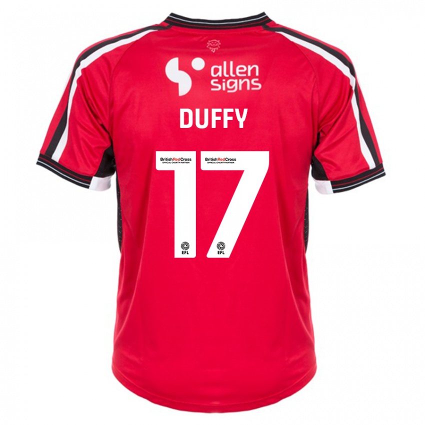 Mujer Camiseta Dylan Duffy #17 Rojo 1ª Equipación 2023/24 La Camisa Chile