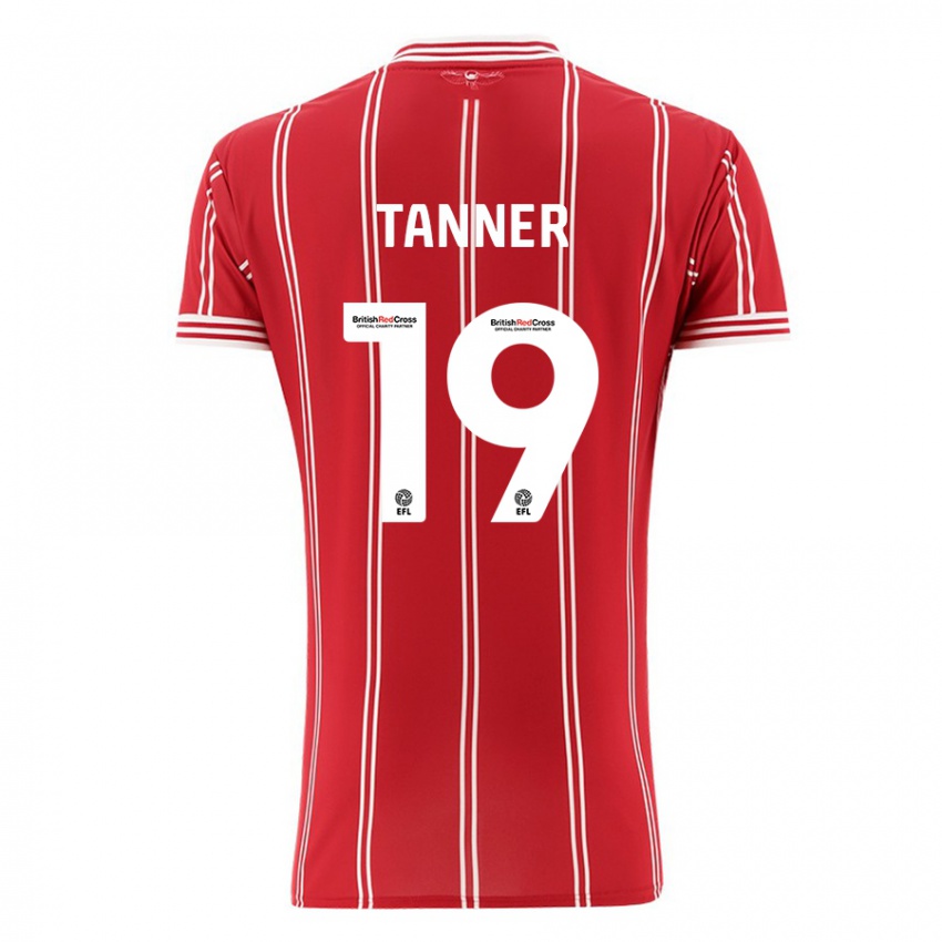 Mujer Camiseta George Tanner #19 Rojo 1ª Equipación 2023/24 La Camisa Chile