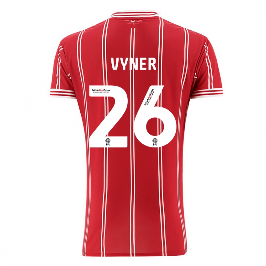 Mujer Camiseta Zak Vyner #26 Rojo 1ª Equipación 2023/24 La Camisa Chile