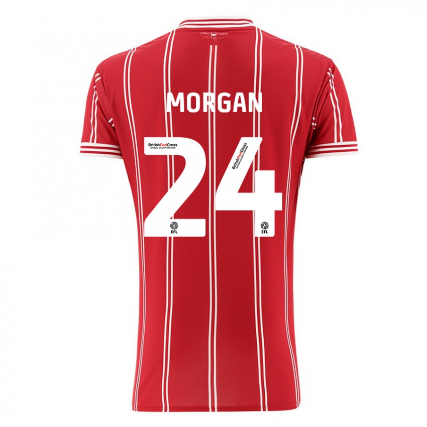 Mujer Camiseta Ffion Morgan #24 Rojo 1ª Equipación 2023/24 La Camisa Chile