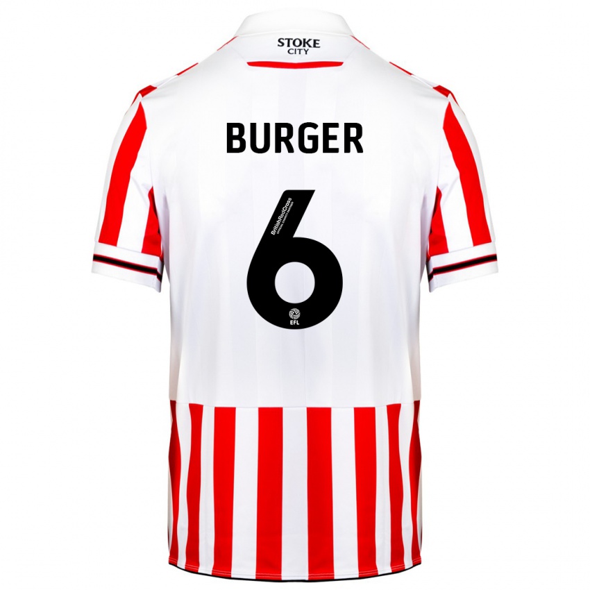 Mujer Camiseta Wouter Burger #6 Rojo Blanco 1ª Equipación 2023/24 La Camisa Chile