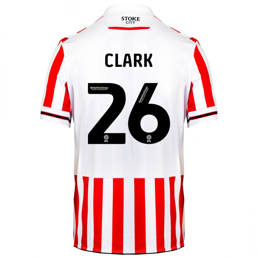 Mujer Camiseta Ciaran Clark #26 Rojo Blanco 1ª Equipación 2023/24 La Camisa Chile