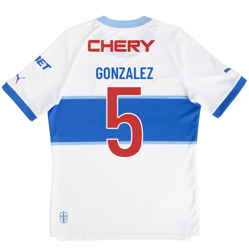 Mujer Camiseta Daniel González #5 Blanco 1ª Equipación 2023/24 La Camisa Chile
