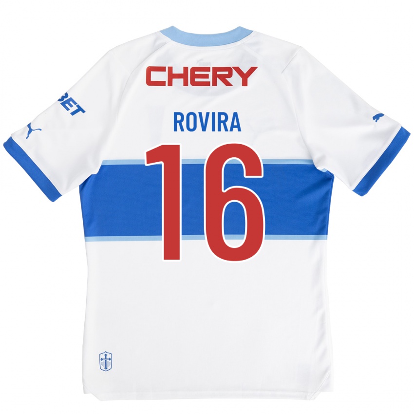 Mujer Camiseta Brayan Rovira #16 Blanco 1ª Equipación 2023/24 La Camisa Chile