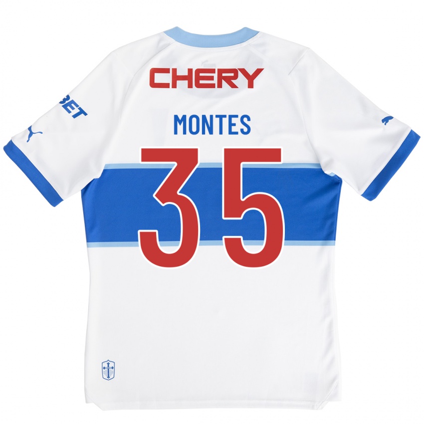 Mujer Camiseta Clemente Montes #35 Blanco 1ª Equipación 2023/24 La Camisa Chile