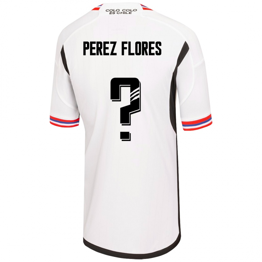 Mujer Camiseta Benjamín Pérez Flores #0 Blanco 1ª Equipación 2023/24 La Camisa Chile