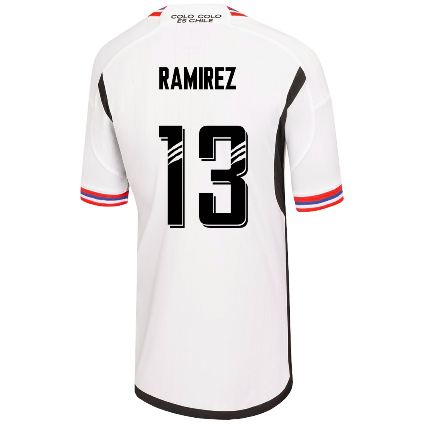 Mujer Camiseta Fernanda Ramírez #13 Blanco 1ª Equipación 2023/24 La Camisa Chile
