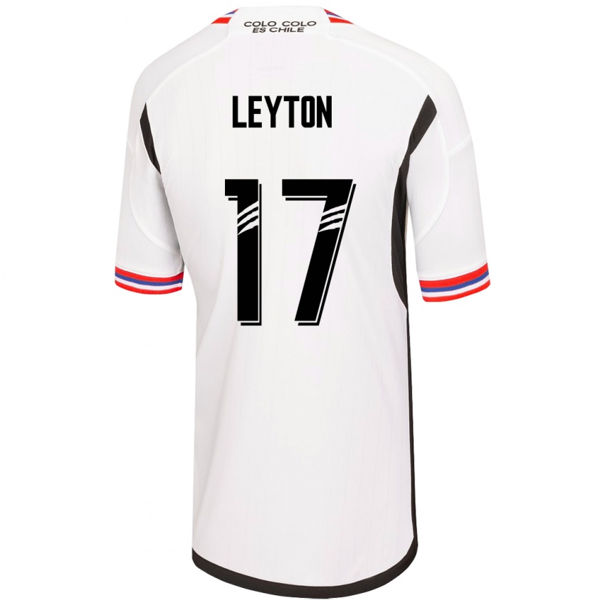Mujer Camiseta Geraldine Leyton #17 Blanco 1ª Equipación 2023/24 La Camisa Chile