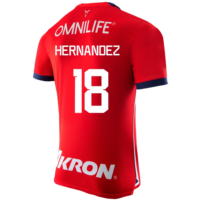 Mujer Camiseta Montserrat Hernandez #18 Rojo 1ª Equipación 2023/24 La Camisa Chile