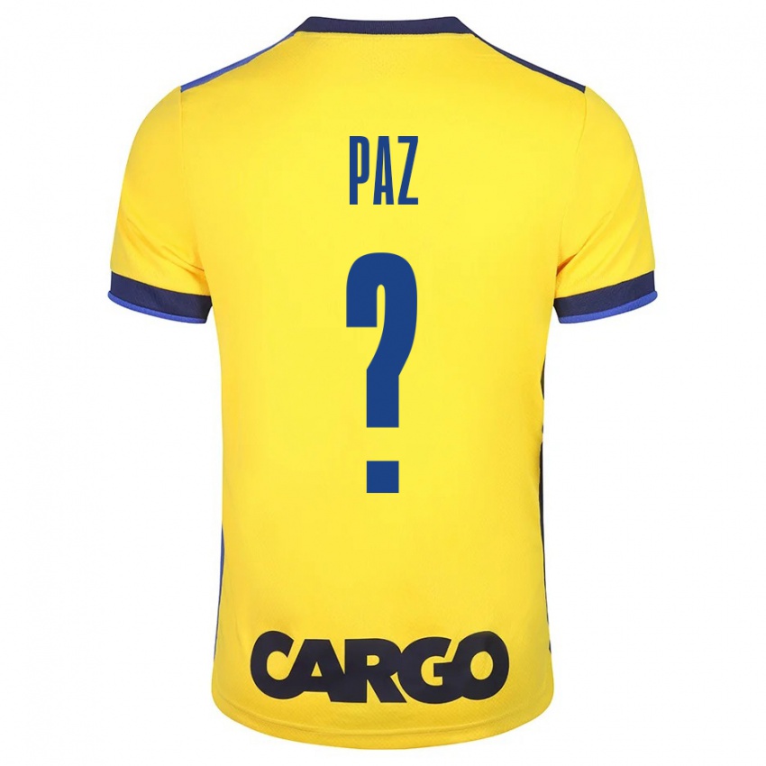 Mujer Camiseta Jonathan Paz #0 Amarillo 1ª Equipación 2023/24 La Camisa Chile