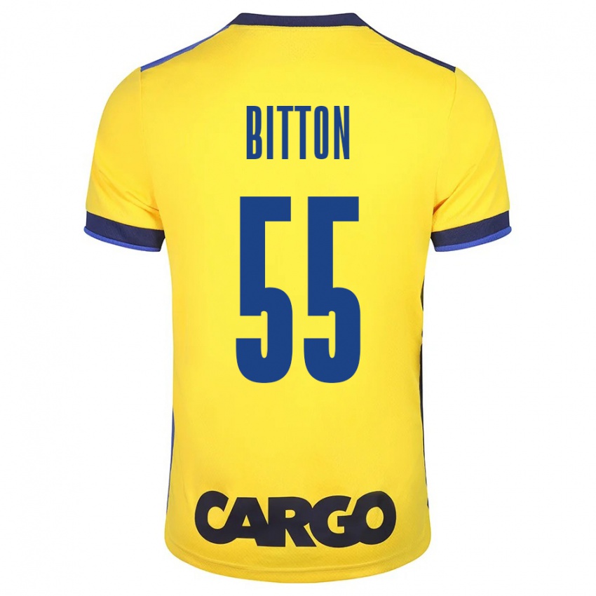 Mujer Camiseta Nir Bitton #55 Amarillo 1ª Equipación 2023/24 La Camisa Chile