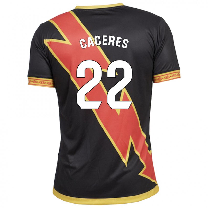 Mujer Camiseta Daniel Cáceres #22 Negro 2ª Equipación 2023/24 La Camisa Chile