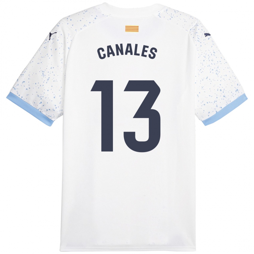 Mujer Camiseta Juanvi Canales #13 Blanco 2ª Equipación 2023/24 La Camisa Chile