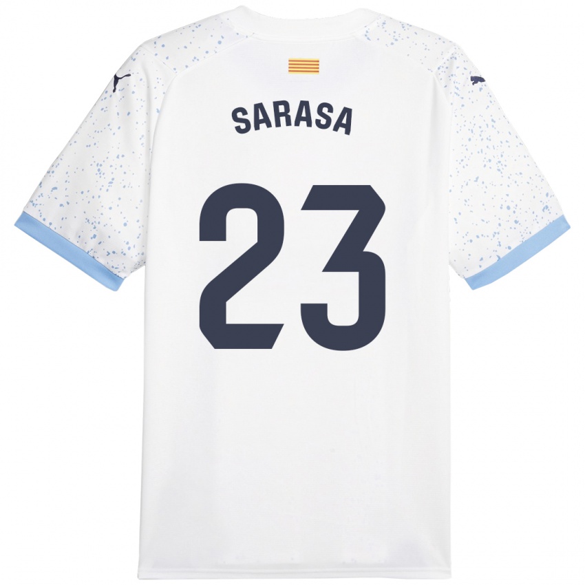 Mujer Camiseta Javier Sarasa #23 Blanco 2ª Equipación 2023/24 La Camisa Chile