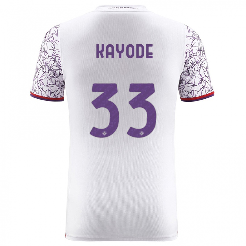 Mujer Camiseta Michael Kayode #33 Blanco 2ª Equipación 2023/24 La Camisa Chile