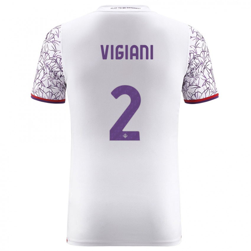 Mujer Camiseta Lorenzo Vigiani #2 Blanco 2ª Equipación 2023/24 La Camisa Chile