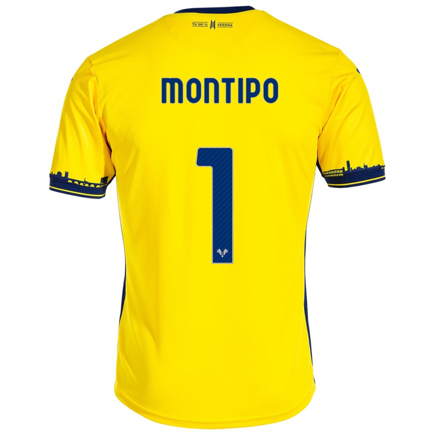 Mujer Camiseta Lorenzo Montipò #1 Amarillo 2ª Equipación 2023/24 La Camisa Chile