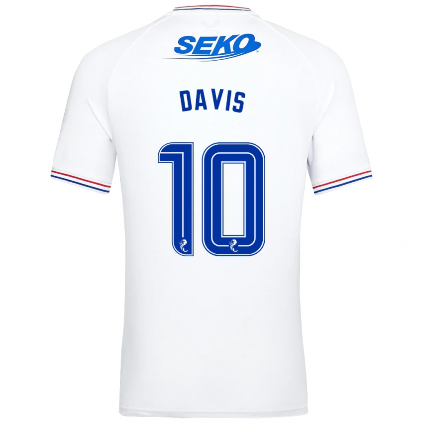 Mujer Camiseta Steven Davis #10 Blanco 2ª Equipación 2023/24 La Camisa Chile