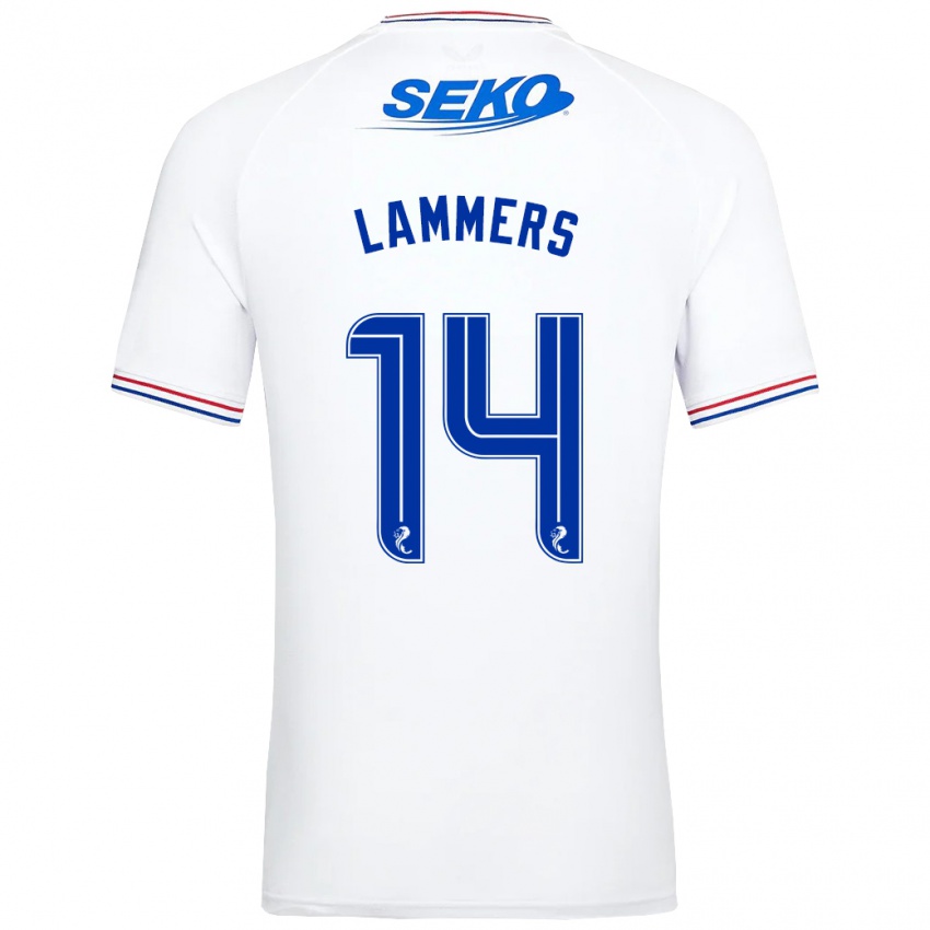 Mujer Camiseta Sam Lammers #14 Blanco 2ª Equipación 2023/24 La Camisa Chile