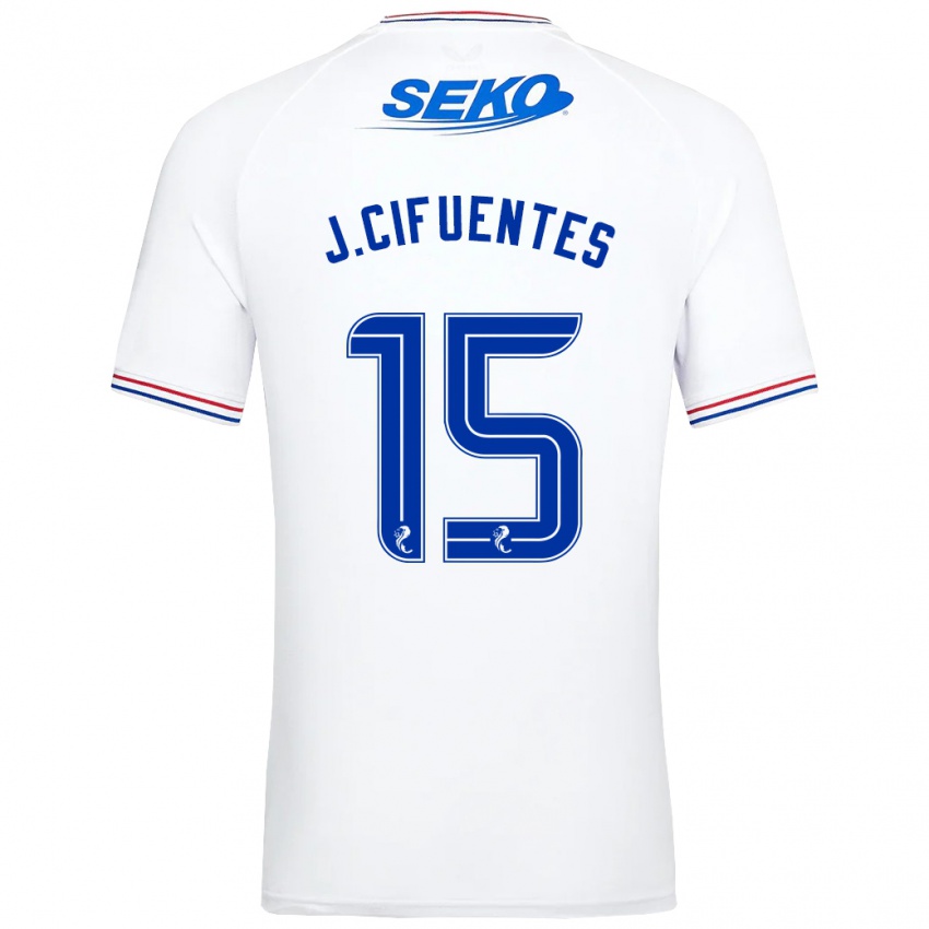 Mujer Camiseta José Cifuentes #15 Blanco 2ª Equipación 2023/24 La Camisa Chile