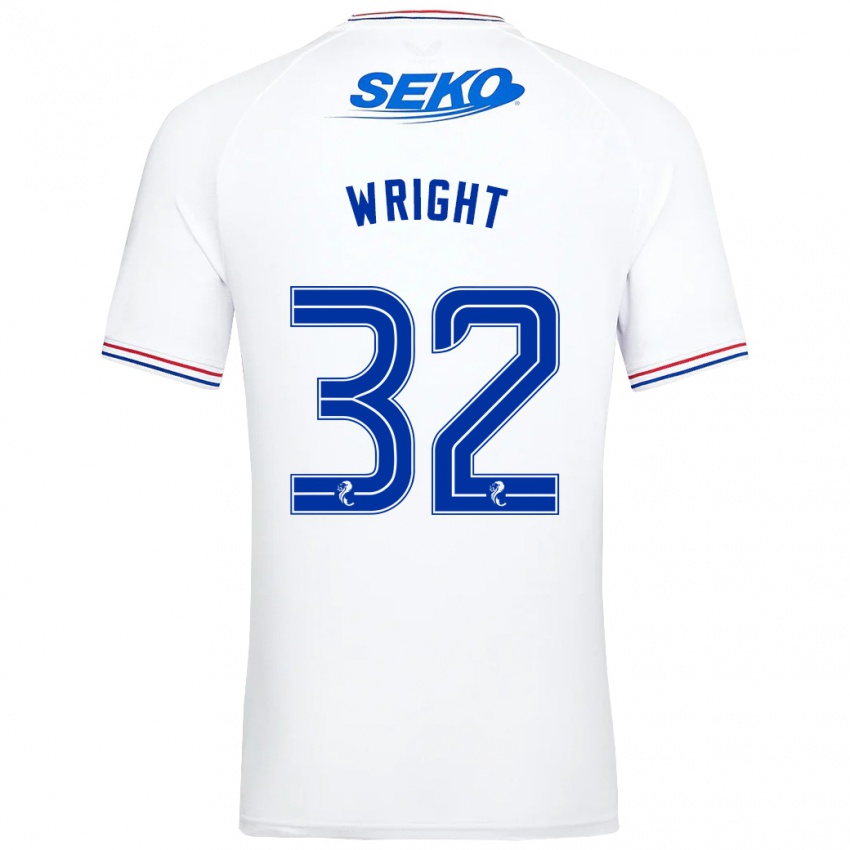 Mujer Camiseta Kieran Wright #32 Blanco 2ª Equipación 2023/24 La Camisa Chile