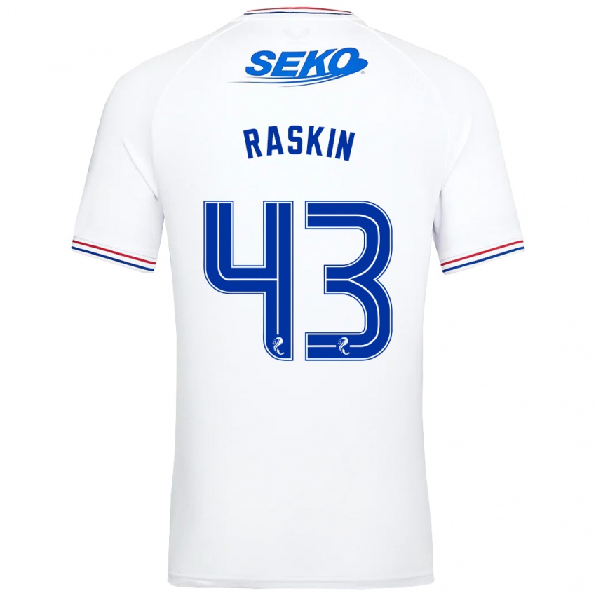 Mujer Camiseta Nicolas Raskin #43 Blanco 2ª Equipación 2023/24 La Camisa Chile