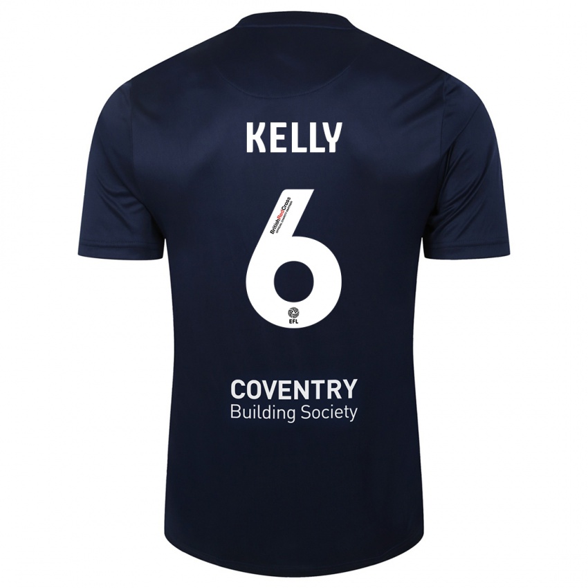 Mujer Camiseta Liam Kelly #6 Rojo Azul Marino 2ª Equipación 2023/24 La Camisa Chile