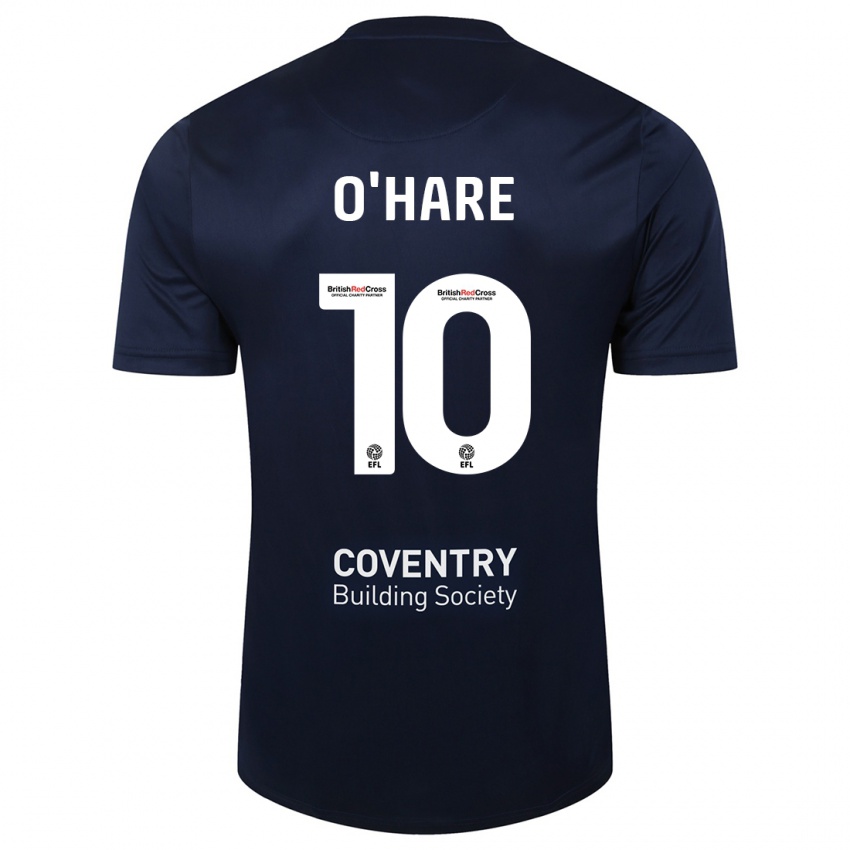 Mujer Camiseta Callum O'hare #10 Rojo Azul Marino 2ª Equipación 2023/24 La Camisa Chile