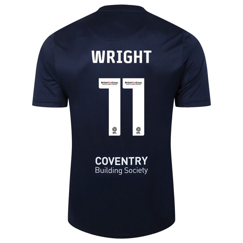 Mujer Camiseta Haji Wright #11 Rojo Azul Marino 2ª Equipación 2023/24 La Camisa Chile