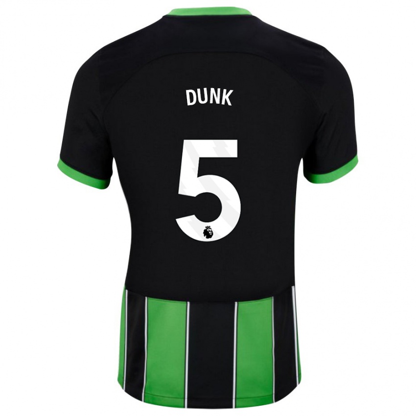 Mujer Camiseta Lewis Dunk #5 Verde Negro 2ª Equipación 2023/24 La Camisa Chile